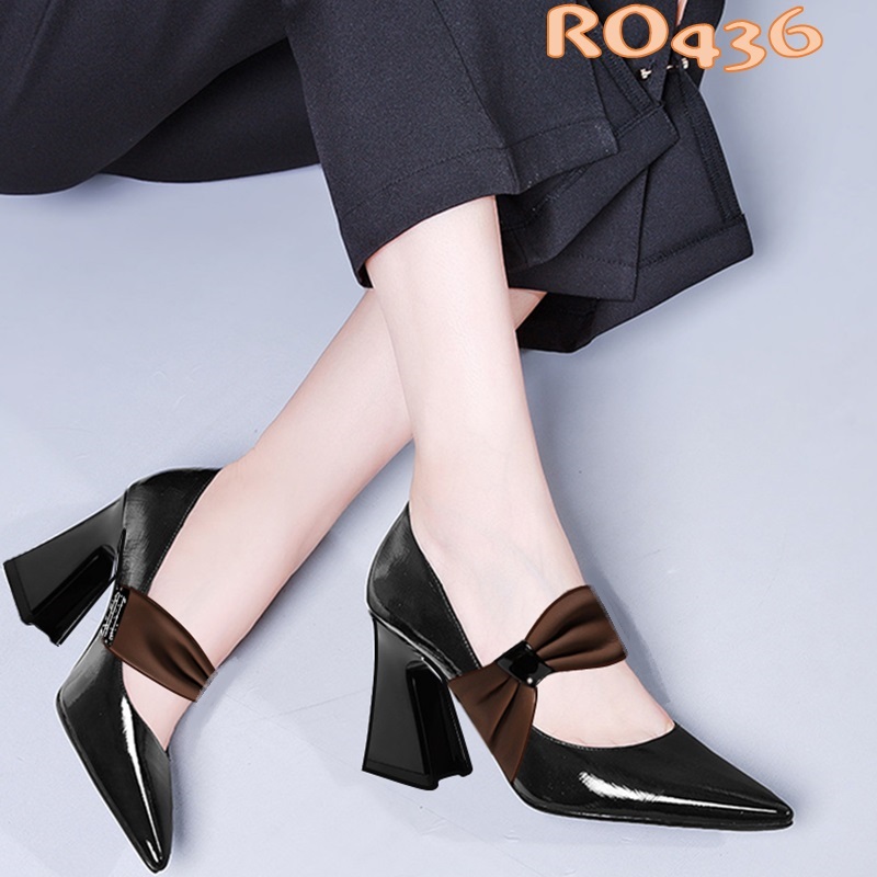 Giày nữ công sở quai ngang ROSATA RO436 - 7p - Đen, Nâu - HÀNG VIỆT NAM - BKSTORE