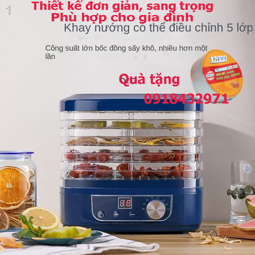 Máy sấy trái cây thực phẩm 5 tầng có hẹn giờ, tặng kèm x2000