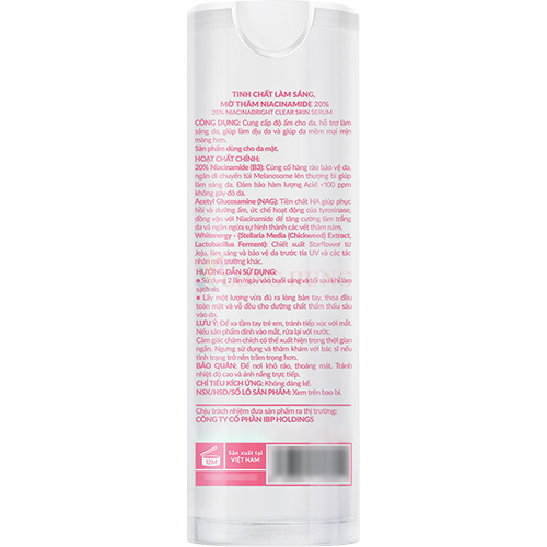 Tinh chất làm sáng mờ thâm Emmié By Happyskin 20% Niacinabright Clear Skin Serum (30ml) - Hàng chính hãng