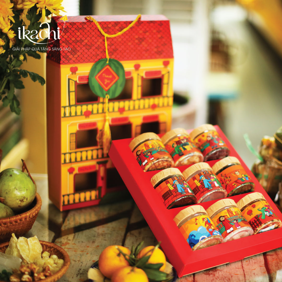 Combo Quà Tết Xanh IKACHI | NHÀ TẾT CỔ TRUYỀN | Quà Tết Ý Nghĩa 2026 | Hộp Quà Tặng Tết