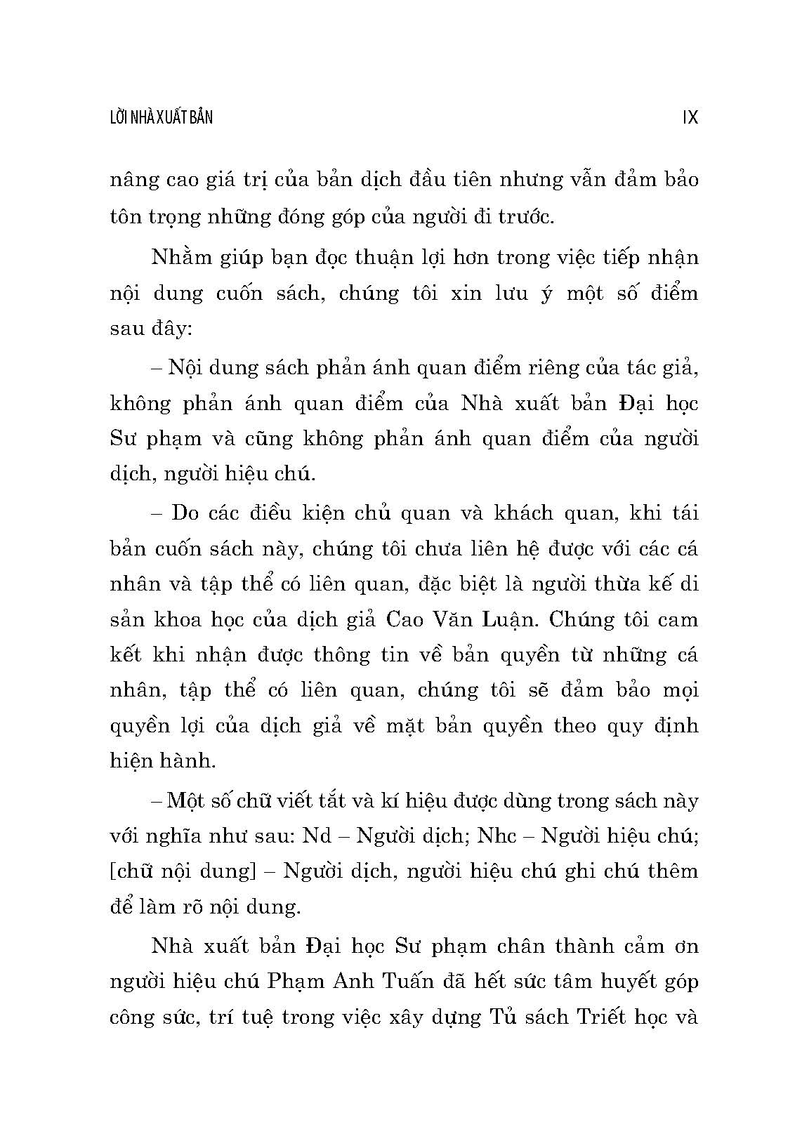 Ý Thức Luận (Essai Sur Les Données Immédiates De La Conscience) - Henri Bergson; Cao Văn Luận dịch; Phạm Anh Tuấn hiệu chú (Tái bản 2024)