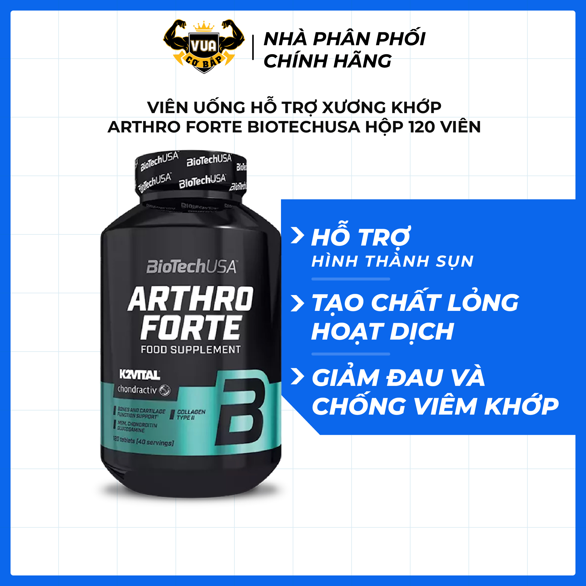 Viên Uống Hỗ Trợ Xương Khớp ARTHRO FORTE BiotechUSA Hộp 120 Viên