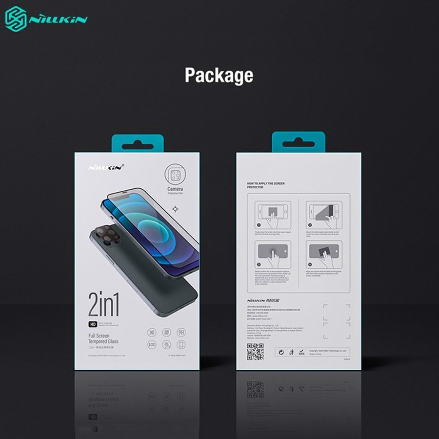 Combo kính cường lực thương hiệu Nillkin và kính camera HD 2in1 cho Iphone 12/12 Pro - 12 Pro Max - Hàng Chính Hãng