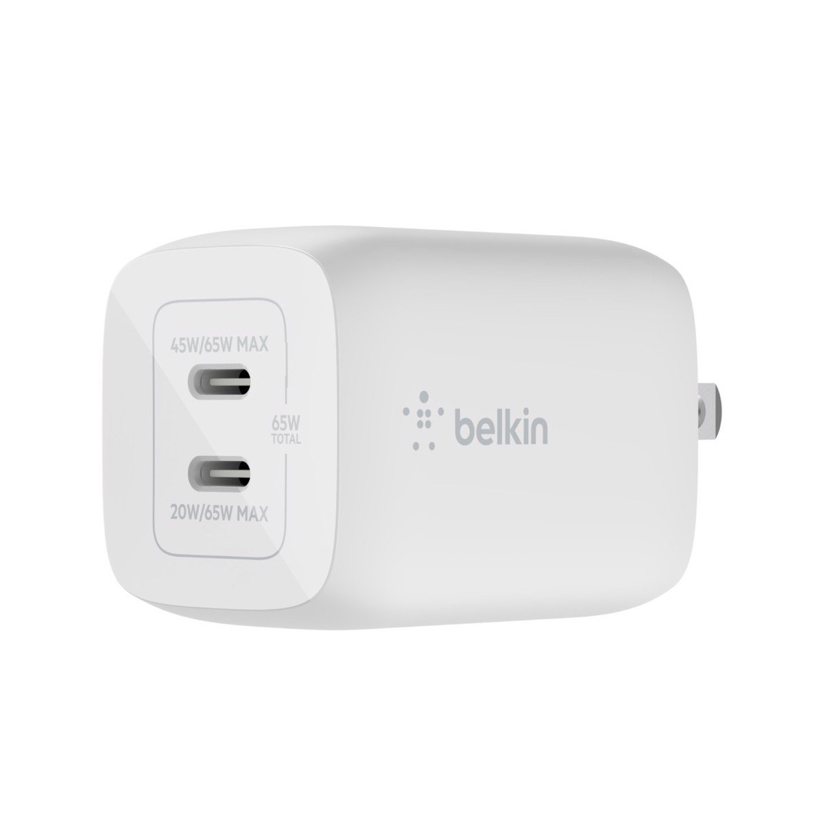 Sạc BOOST↑CHARGE PRO GaN Belkin 65W - 2 cổng USB-C PD 3.0 PPS WCH013 - Hàng chính hãng