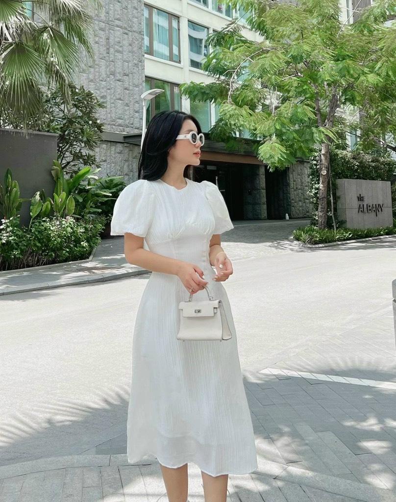 ĐẦM XÒE XỐP GÂN TAY PHỒNG