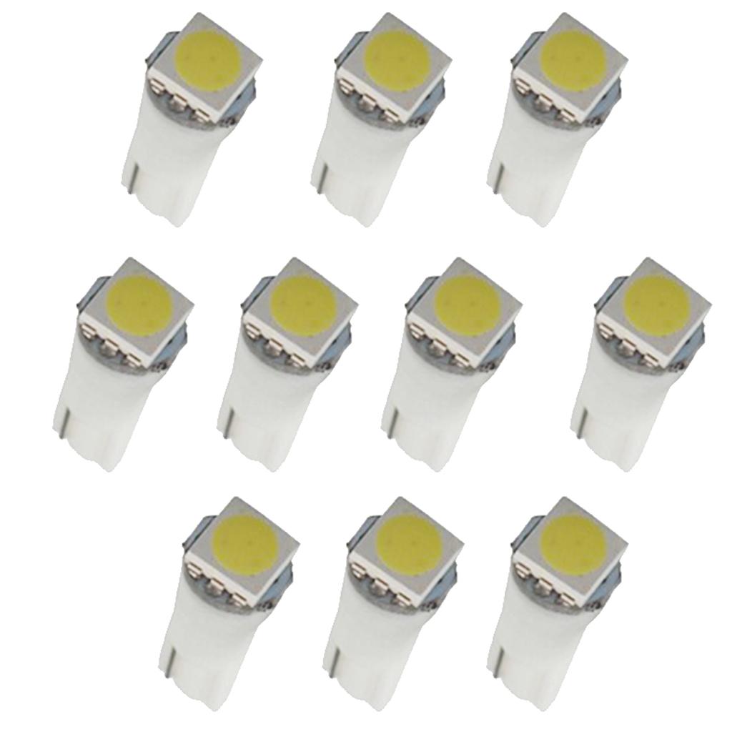 10pcs T5 5050 LED Car Interior Dash/Meter/Reading Door Step Map Light Lamps