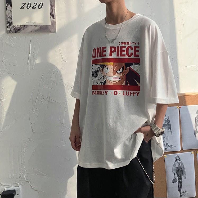 Áo thun tay lỡ form rộng hình Luffy - Áo One Piece tay lỡ unisex đẹp AC7