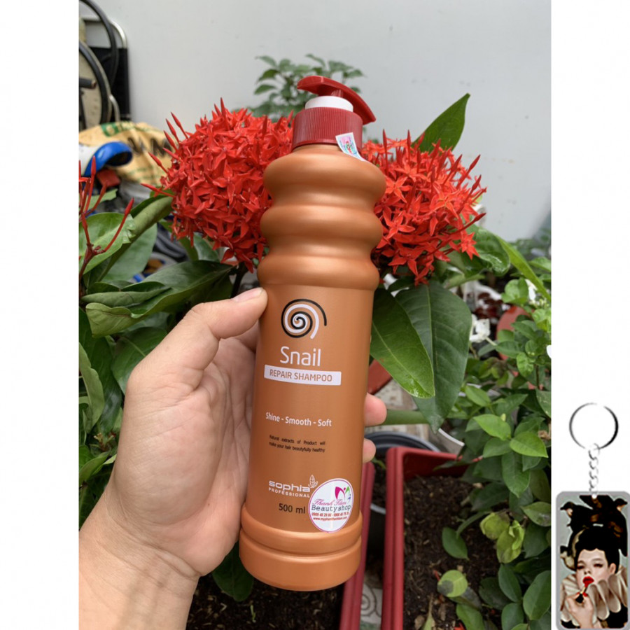 Dầu Gội Siêu Phục Hồi &amp; Lưu Hương Sophia Profesional Snail Repair Shampoo Hàn Quốc 500ml tặng kèm móc khoá