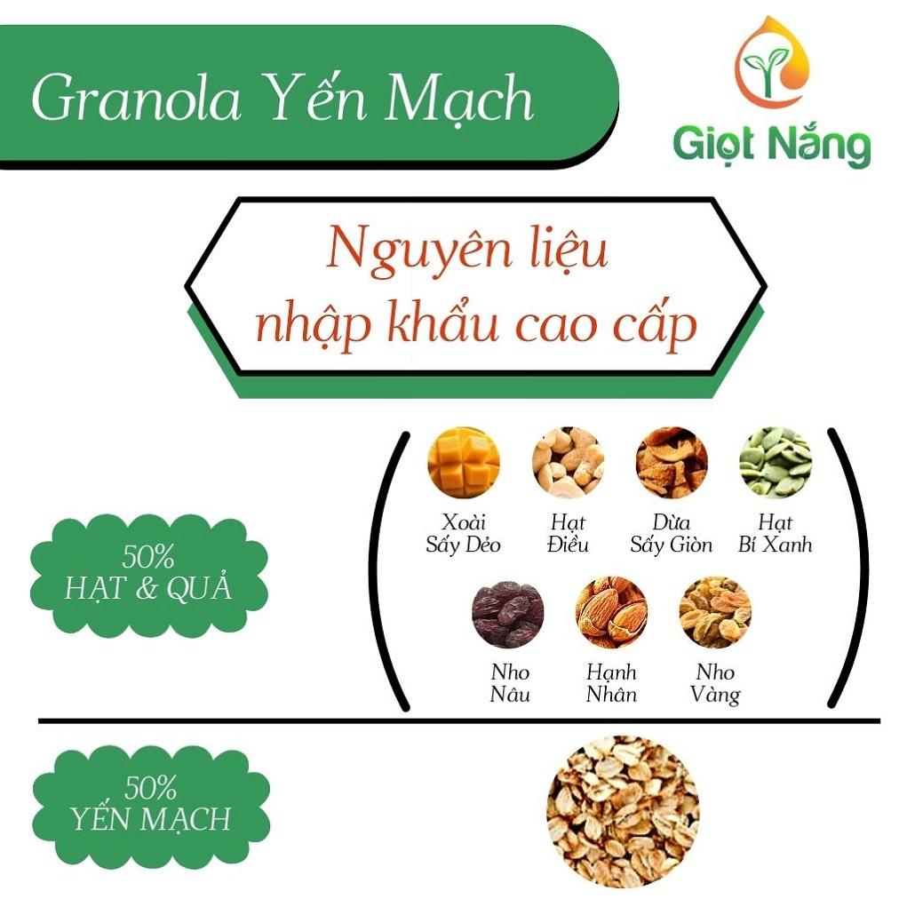 Granola ăn kiêng hạt ngũ cốc giảm cân nhiều dinh dưỡng tốt cho sức khỏe hộp 500g từ Nông Sản Giọt Nắng