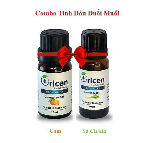 Combo Tinh Dầu Đuổi Muỗi Oricen - Sả Chanh + Cam Mỹ