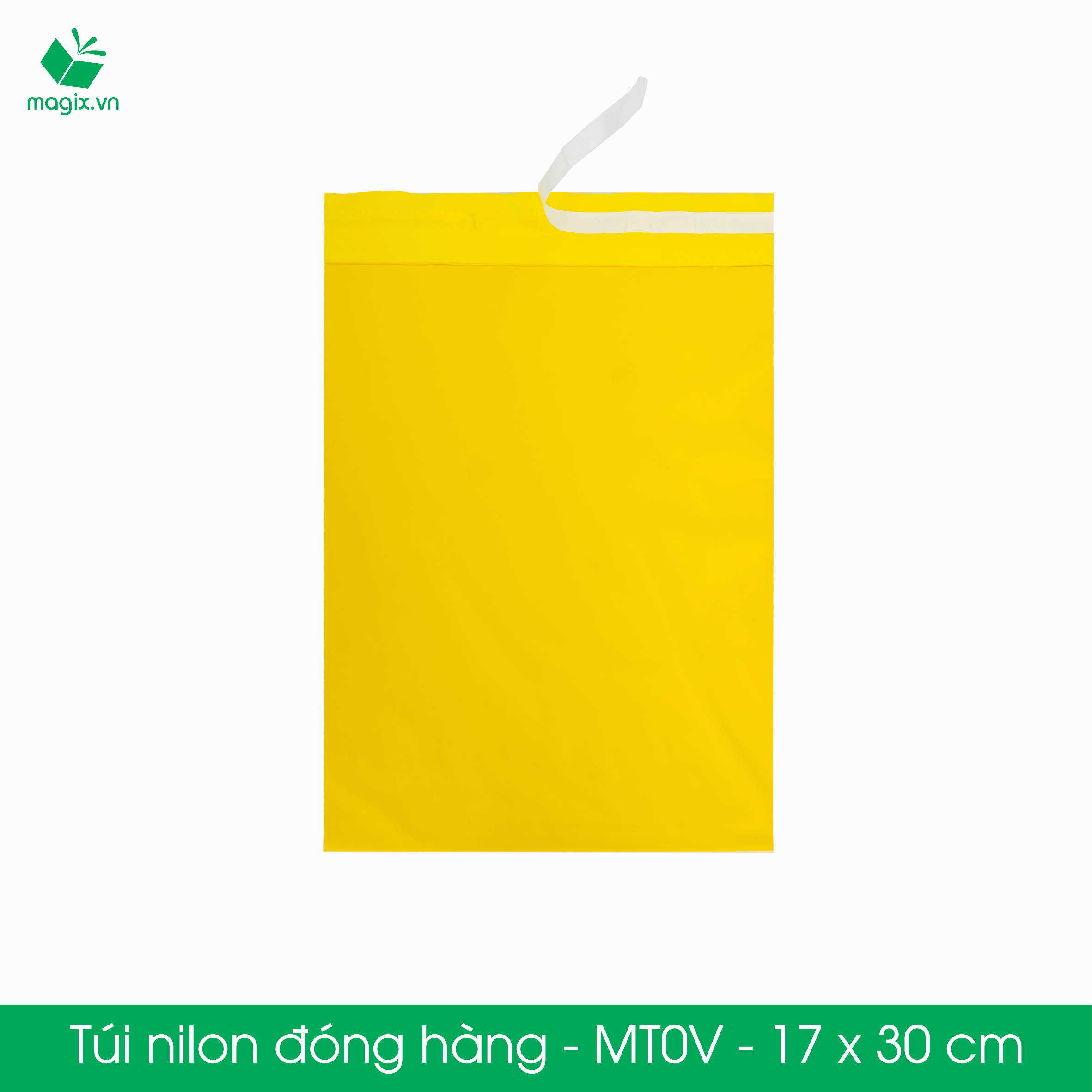 MT0V - 17x30 cm - Túi nilon gói hàng - 100 túi niêm phong đóng hàng màu vàng