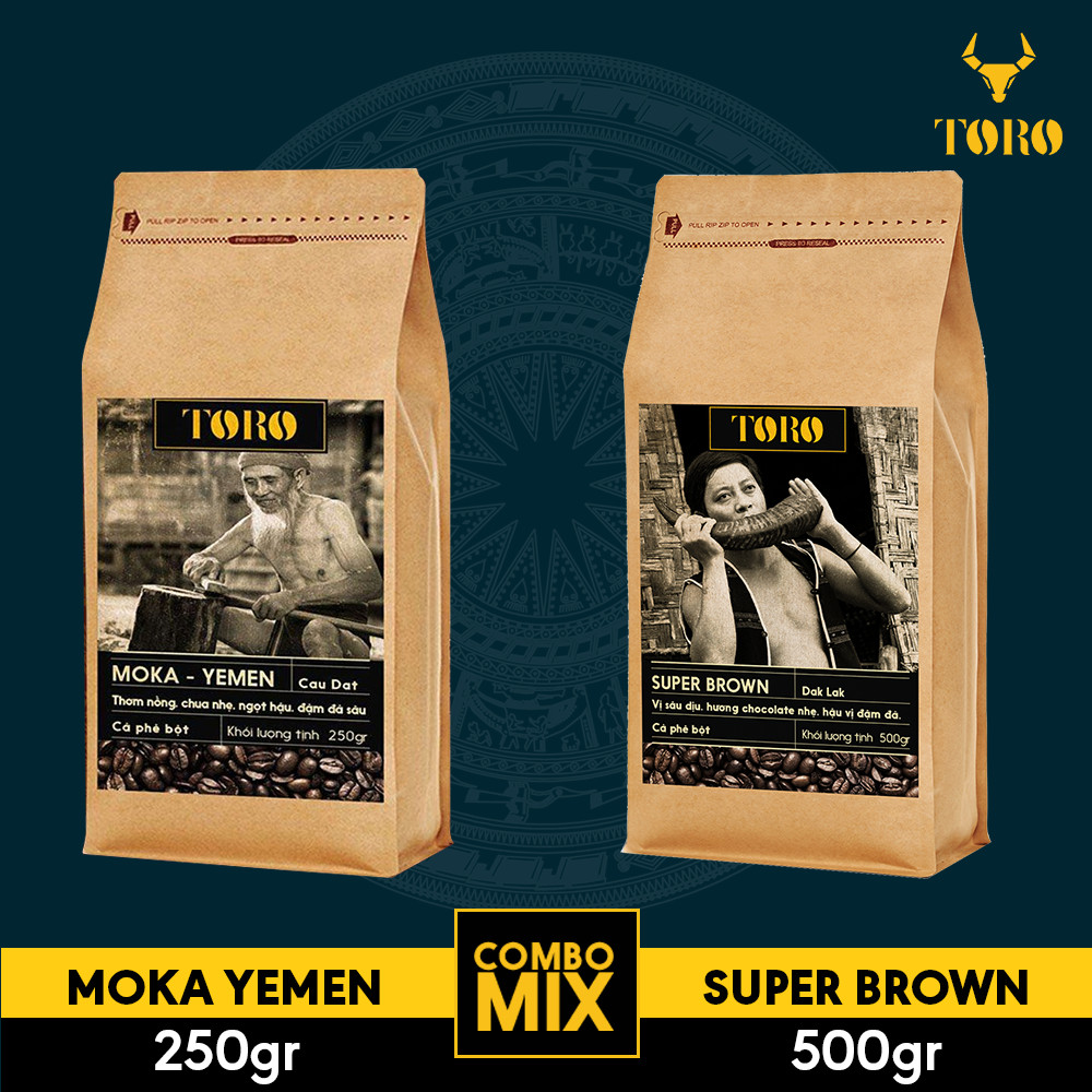 Combo Cà Phê Bột TORO MOKA YEMEN CẦU ĐẤT và SUPER BROWN