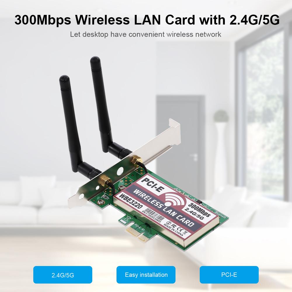 Thẻ mạng WIFI LAN không dây với ăng-ten độ lợi cao Chức năng AP Thẻ bộ điều hợp PCI-E 300M