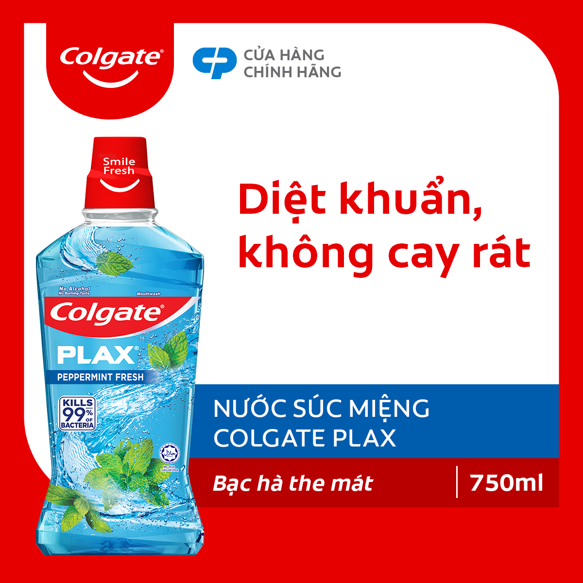 Nước súc miệng Plax Bạc hà 750ml