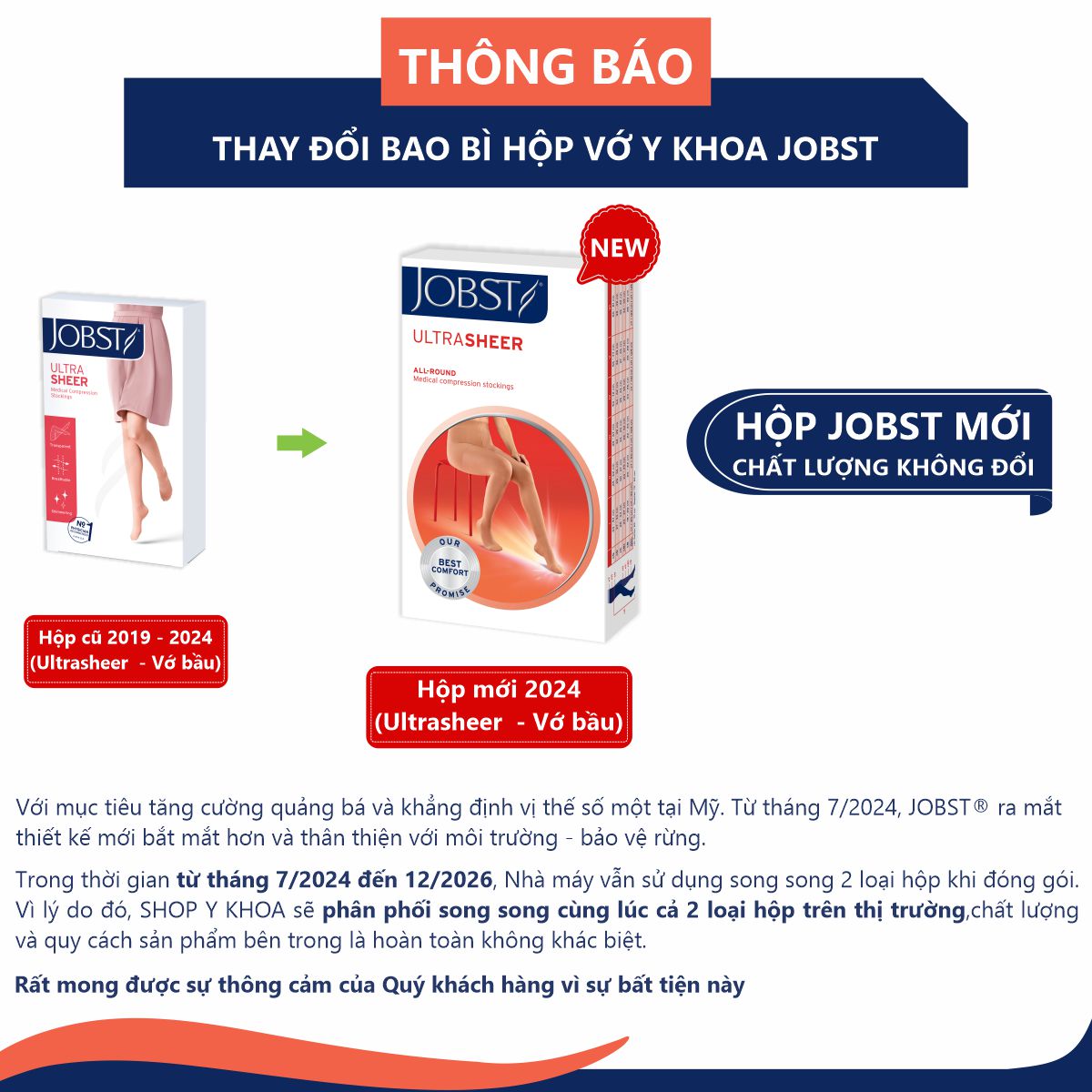 Vớ y khoa bầu JOBST UltraSheer - Siêu mỏng, màu da, kín ngón, 20-30mmHg, giãn tĩnh mạch chân (tất y khoa)