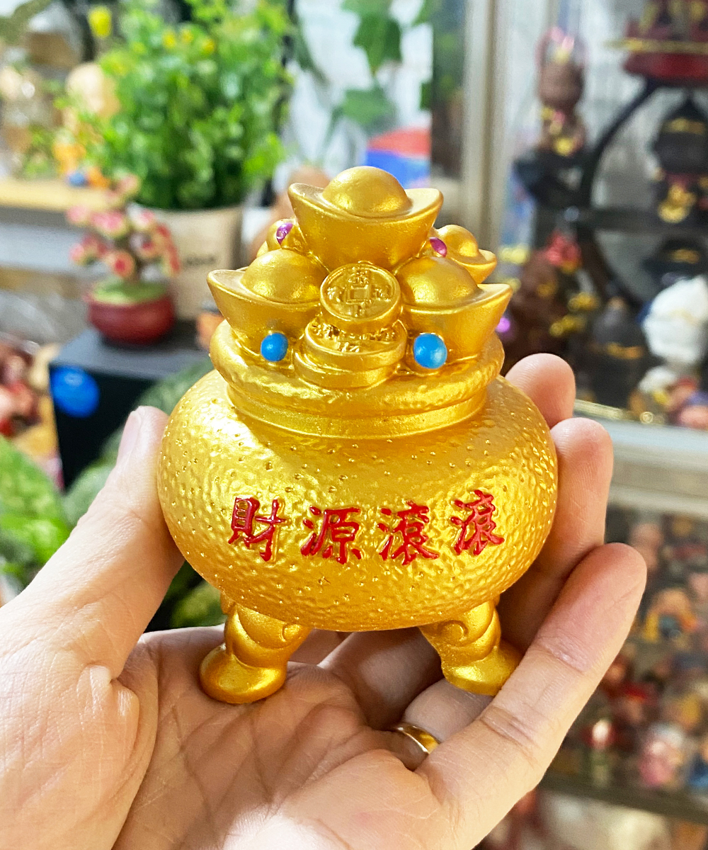 Chậu vàng Tài Lộc 8cm giúp Chiêu Tài Tấn Lộc