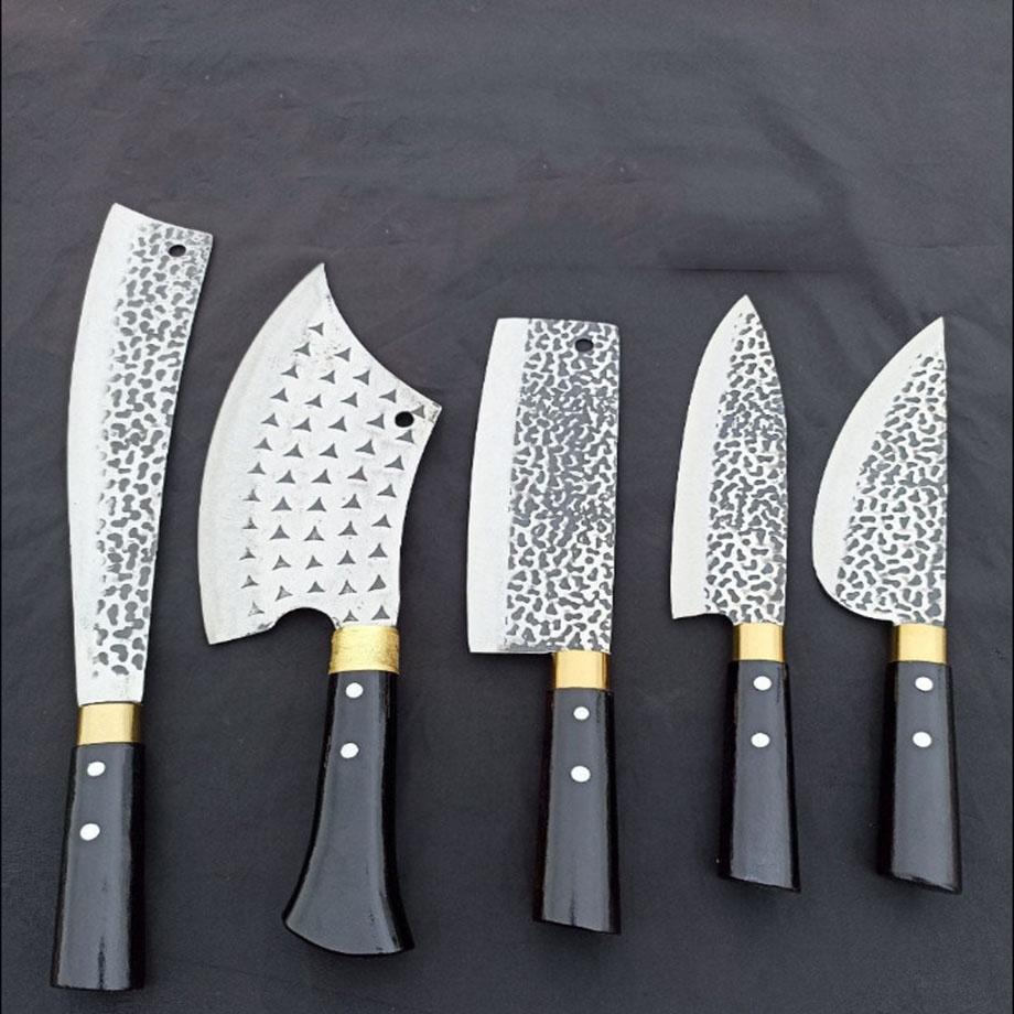 Bộ dao thép nhíp ô tô dập vân chống dính 2 mặt hàng loại 1