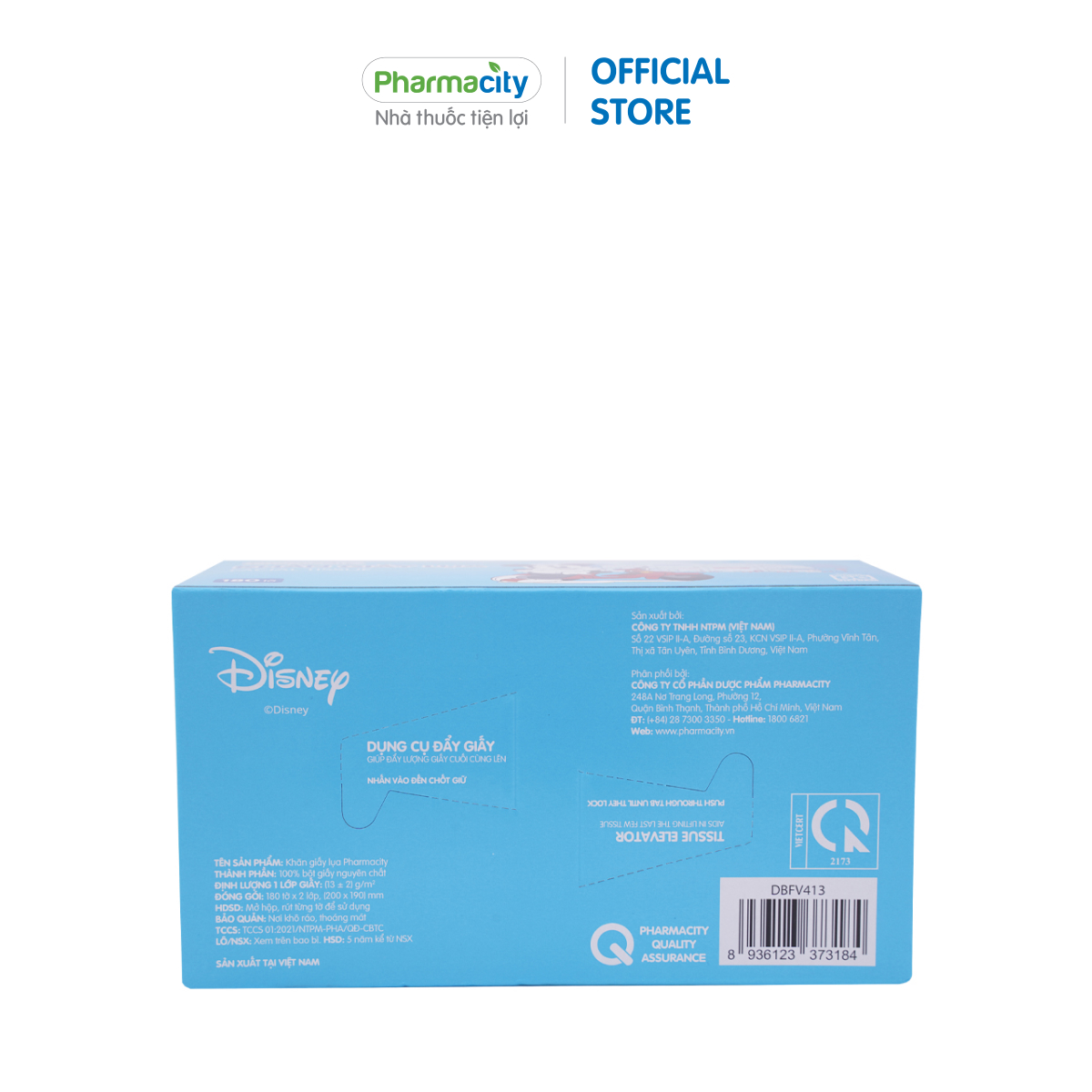 Khăn giấy lụa Pharmacity Mickey Go Vietnam (Lốc 2 hộp x 180 tờ)