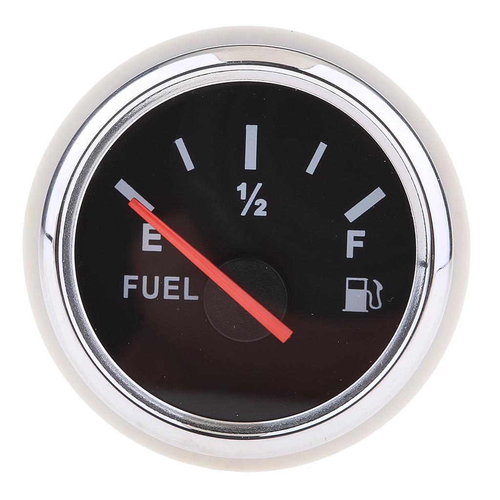 Waterproof Fuel Level Gauge Boat Marine Fuel Tank Level Gauge 52mm White