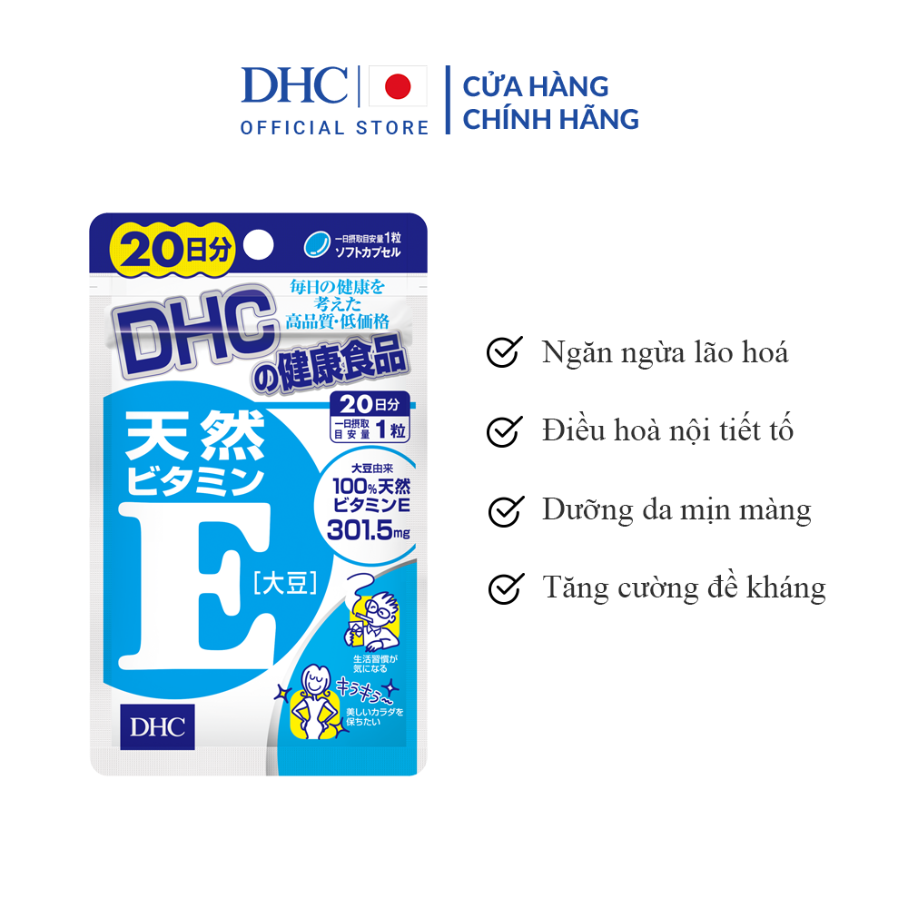 Viên uống DHC Bổ Sung Vitamin E Nhật Bản