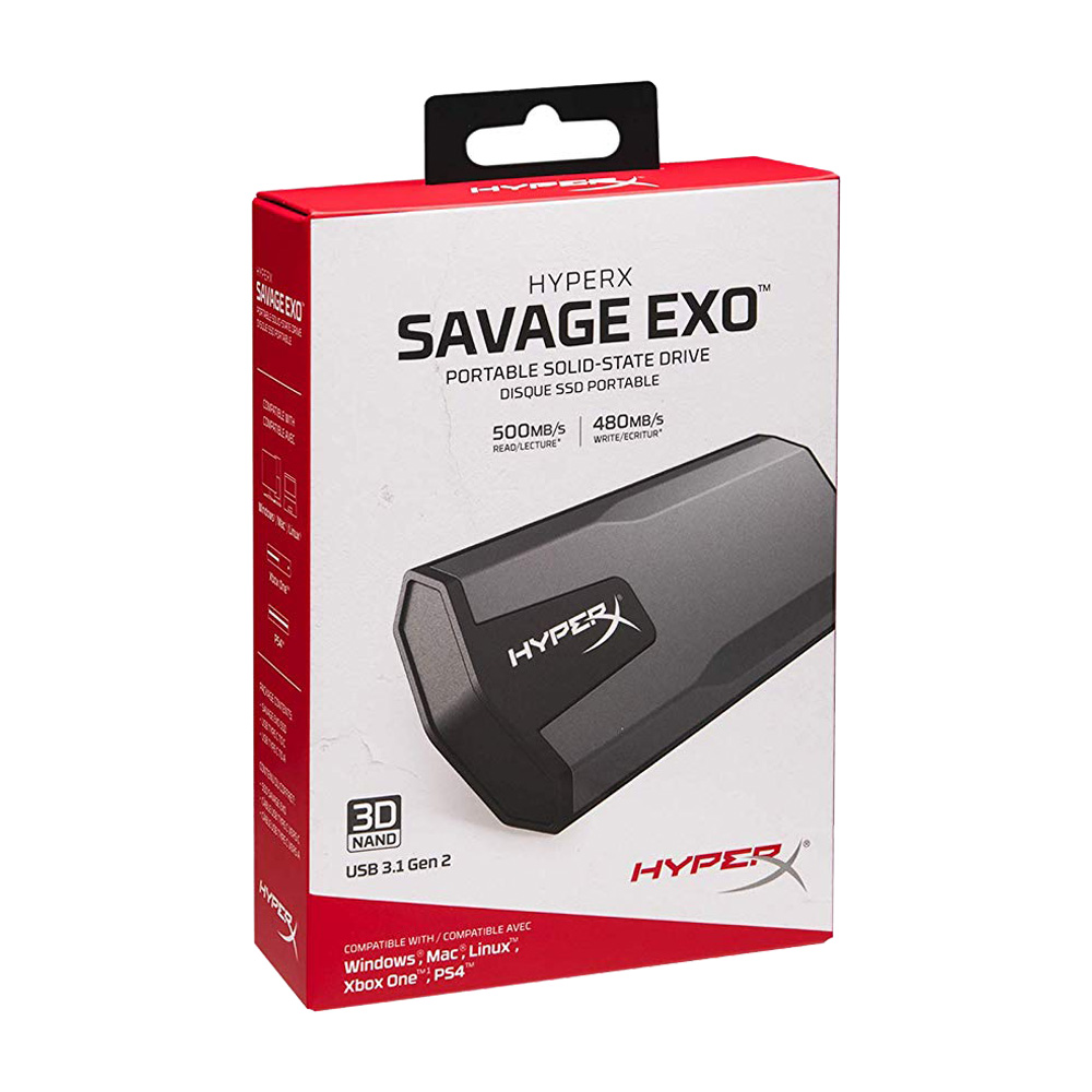 Ổ cứng di động External SSD 960GB Kingston HyperX Savage EXO 3D-NAND SHSX100/960G - Hàng Chính Hãng