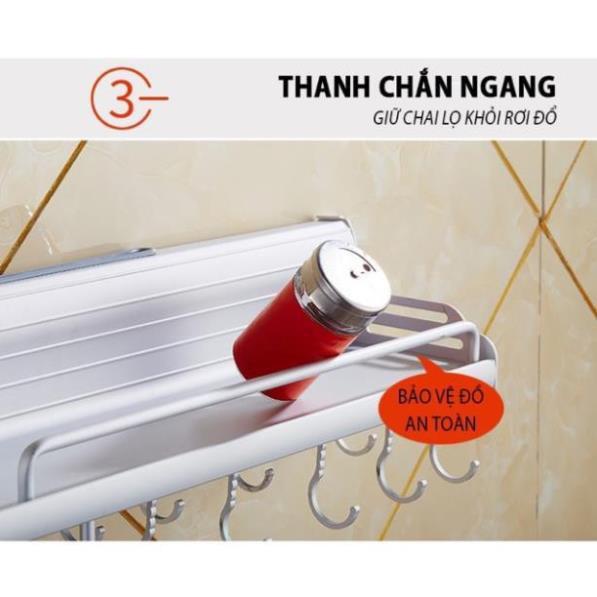 Kệ để đồ gia vị,dao thớt đa năng hợp kim nhôm 2 cỡ 60cm 80cm cao cấp
