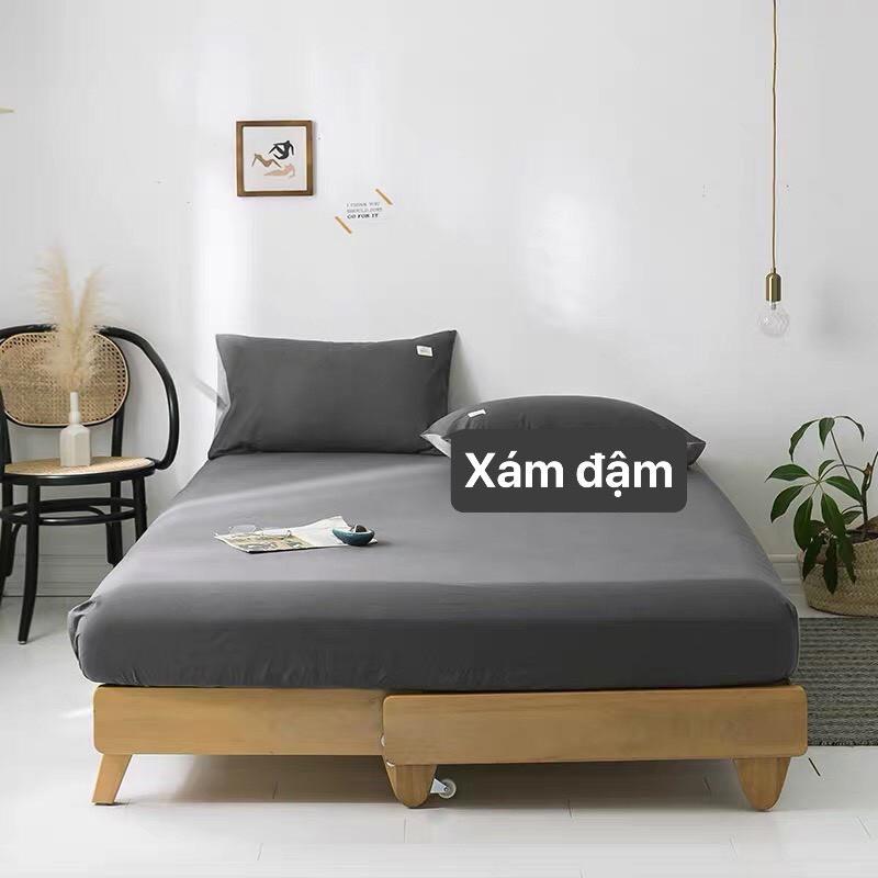 Sét ga gối cotton Tici phong cách hàn Quốc hàng trơn 1 màu