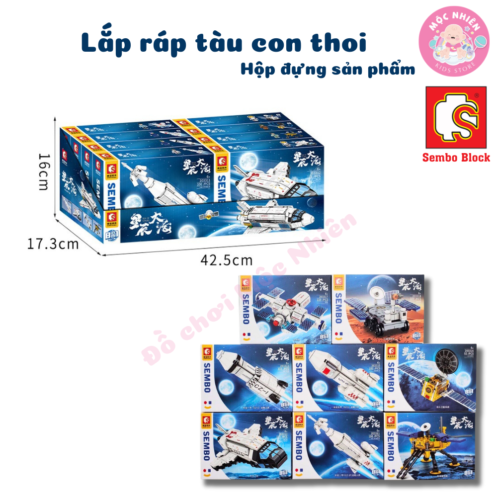 Đồ chơi lắp ráp xếp hình tàu con thoi Space Shuttle 8 trong 1 SEMBO BLOCK 203311 - 203318 (836 mảnh ghép)