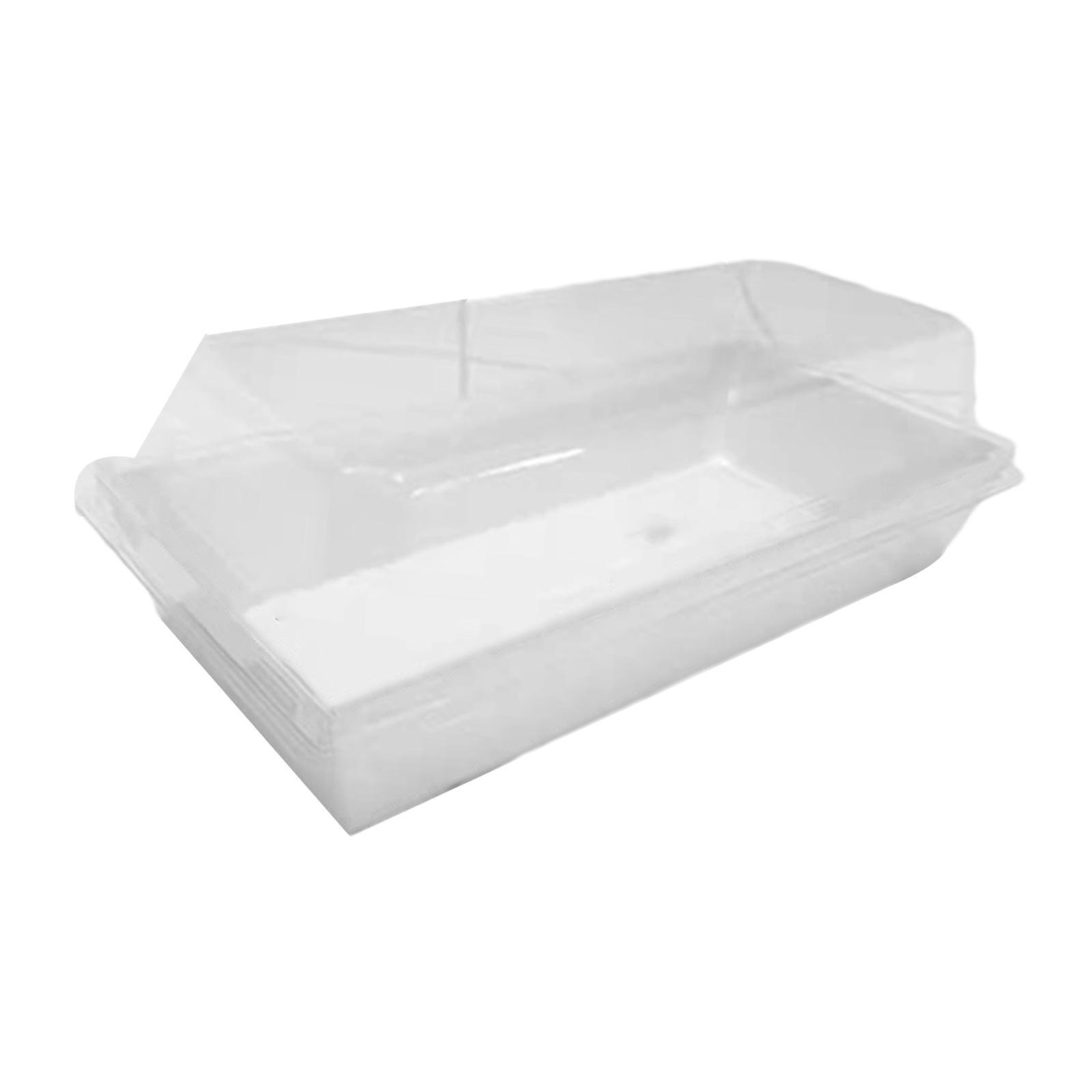 50Pcs Food Boxes with Clear Lid Tray Packaging Box for Roll Cakes Bread