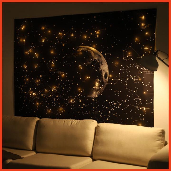 Tranh vải treo tường hình mặt trăng ngân hà decor phòng thêm nét mới lạ hấp dẫn