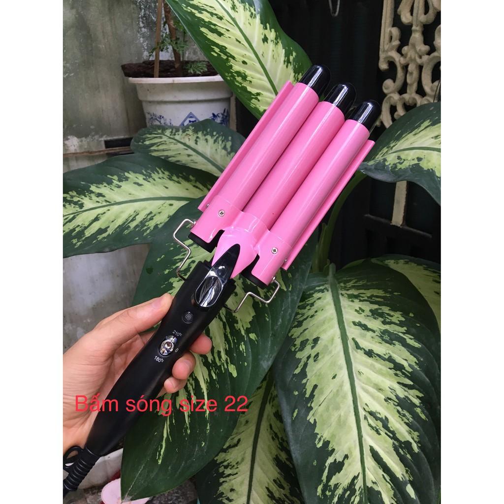 Máy uốn tóc 3 trục dập sóng nước làm tóc đẹp chuẩn salon tóc, uốn sóng nước HE19