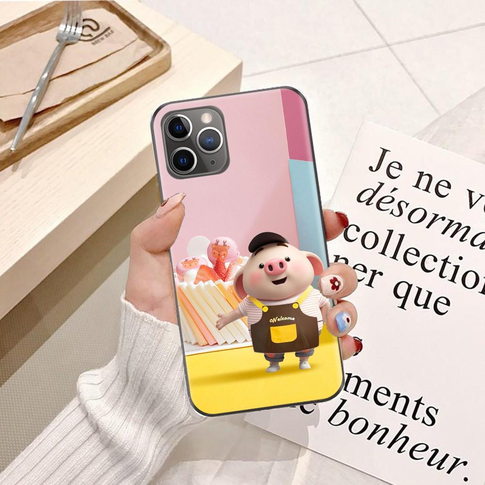 Ốp lưng dành cho iPhone X Silicon dẻo hình Heo Con Dễ Thương
