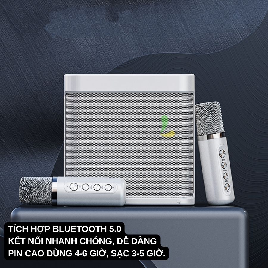 Loa Bluetooth Karaoke Su-Yosd YS203 - Loa xách tay mini YS-203 chất liệu nhựa cao cấp, công suất 35W kèm 2 micro không dây - Hàng nhập khẩu