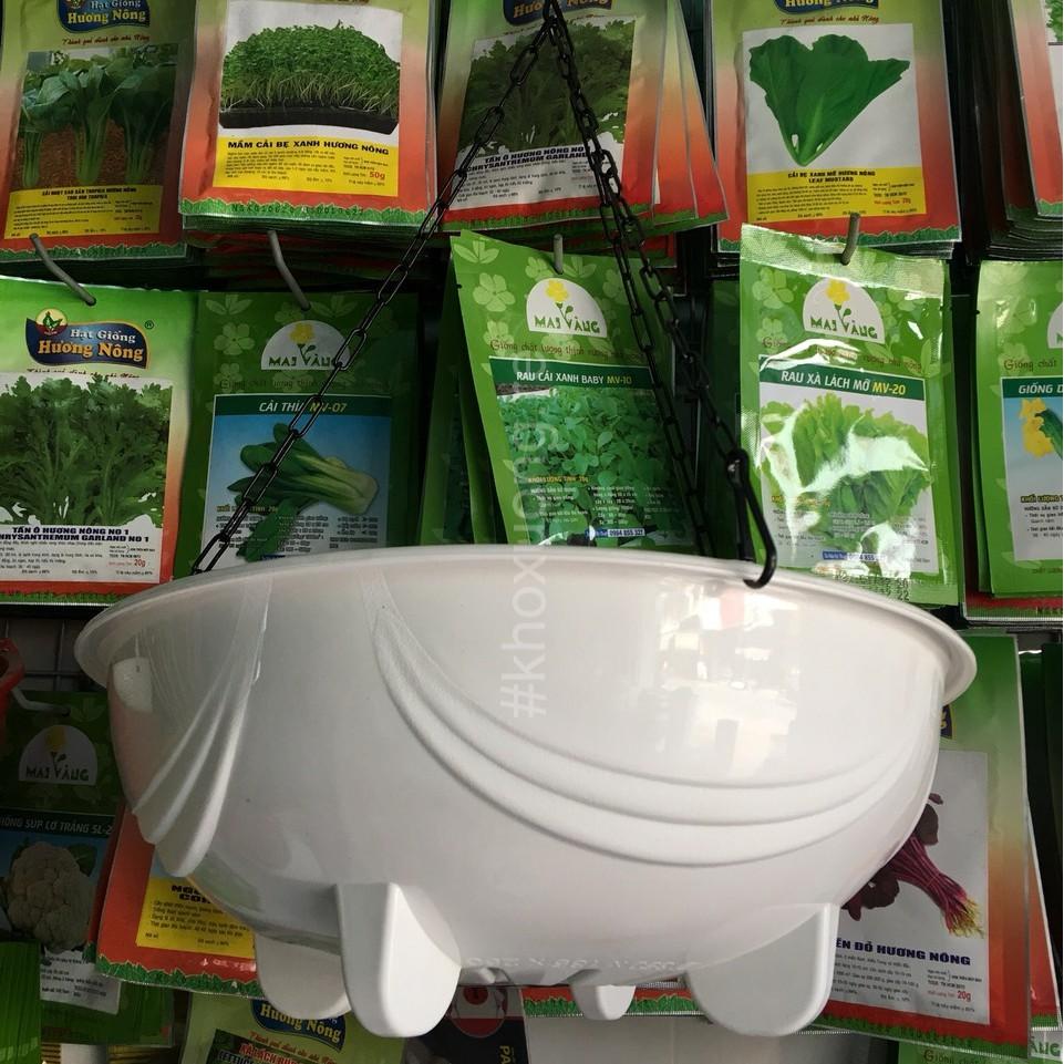 Chậu Nhựa Treo Xích, Chảo Treo Hoa Kiểng Loại Rất Dày + Tặng Kèm Dây Xích