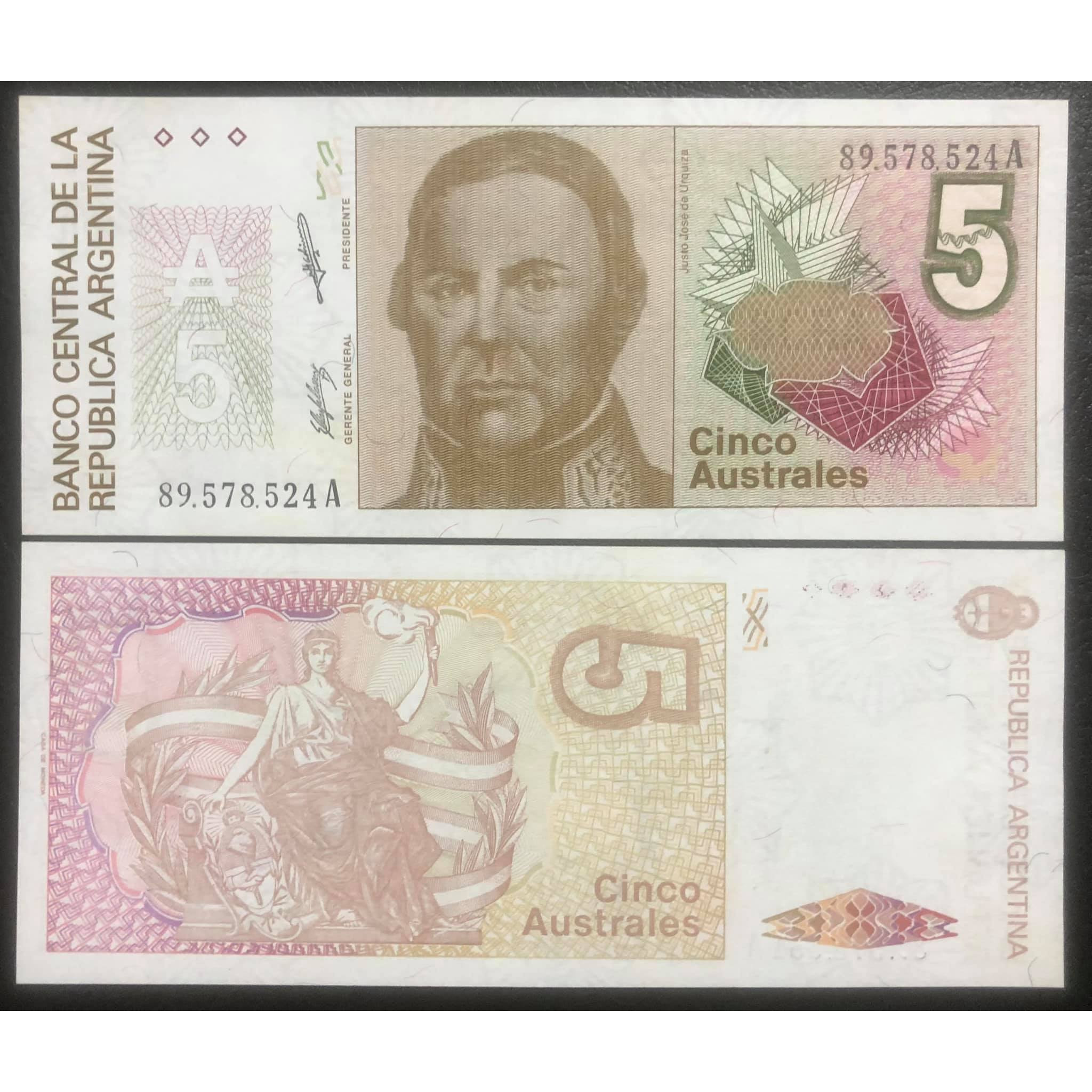 Tờ 5 australes Argentina, tiền của quốc gia Nam Mỹ sưu tầm