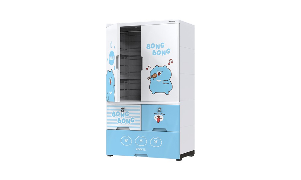 Tủ nhựa trẻ em 2 cánh Happy Kids SUNHOUSE KS-CA1177B3 - Hàng chính hãng