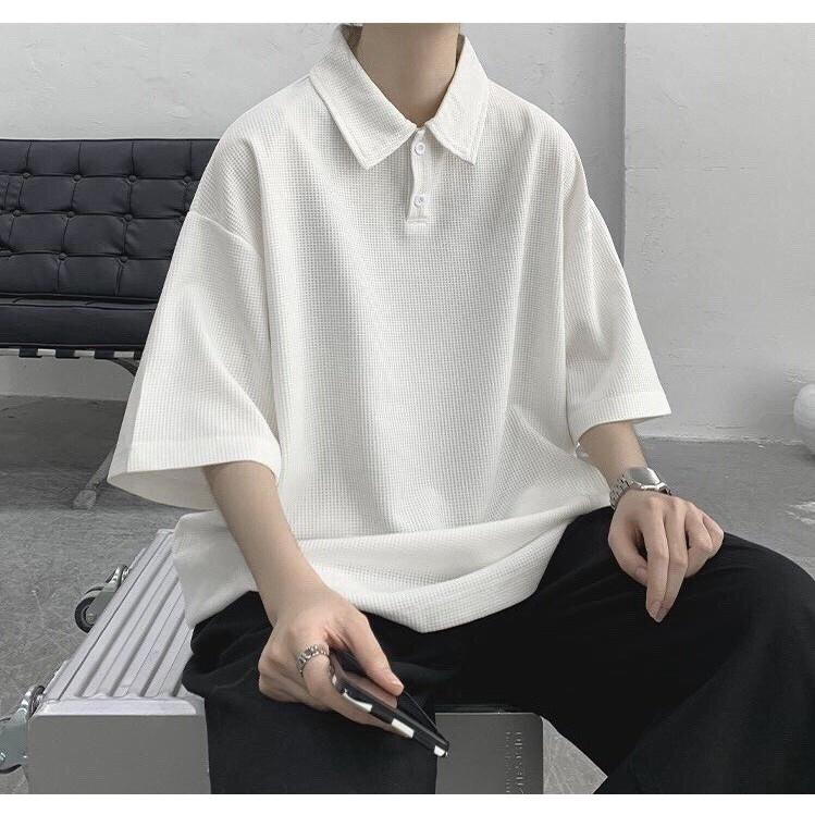 Áo polo thể thao vải tổ ong from đứng , Áo cổ trụ chất liệu vải tổ ong không co giãn