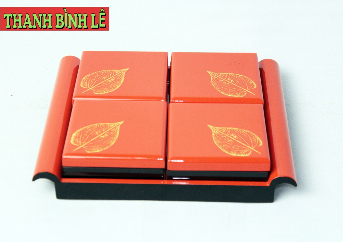 Khay hộp đựng bánh mứt sơn mài cao cấp Thanh Bình Lê, Khay cuốn
