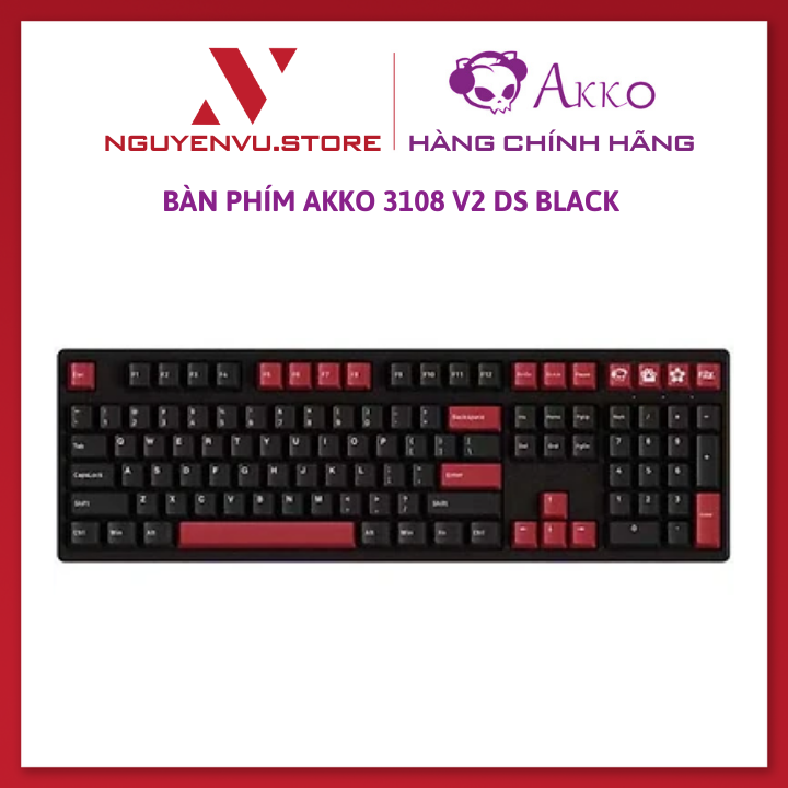 Bàn phím AKKO 3108 v2 DS Black (Gateron