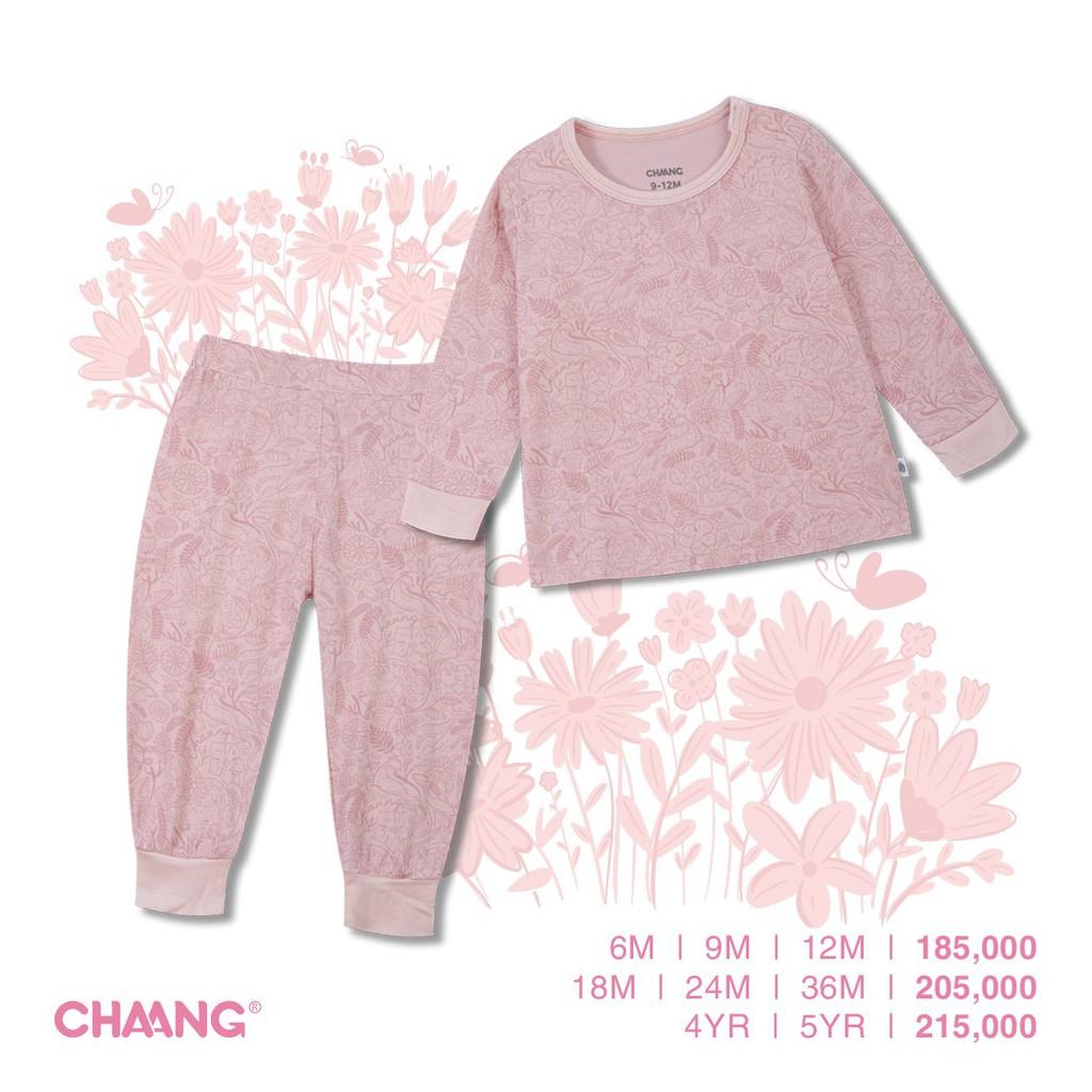 Bộ Dài Cúc Vai In Tràn Hồng