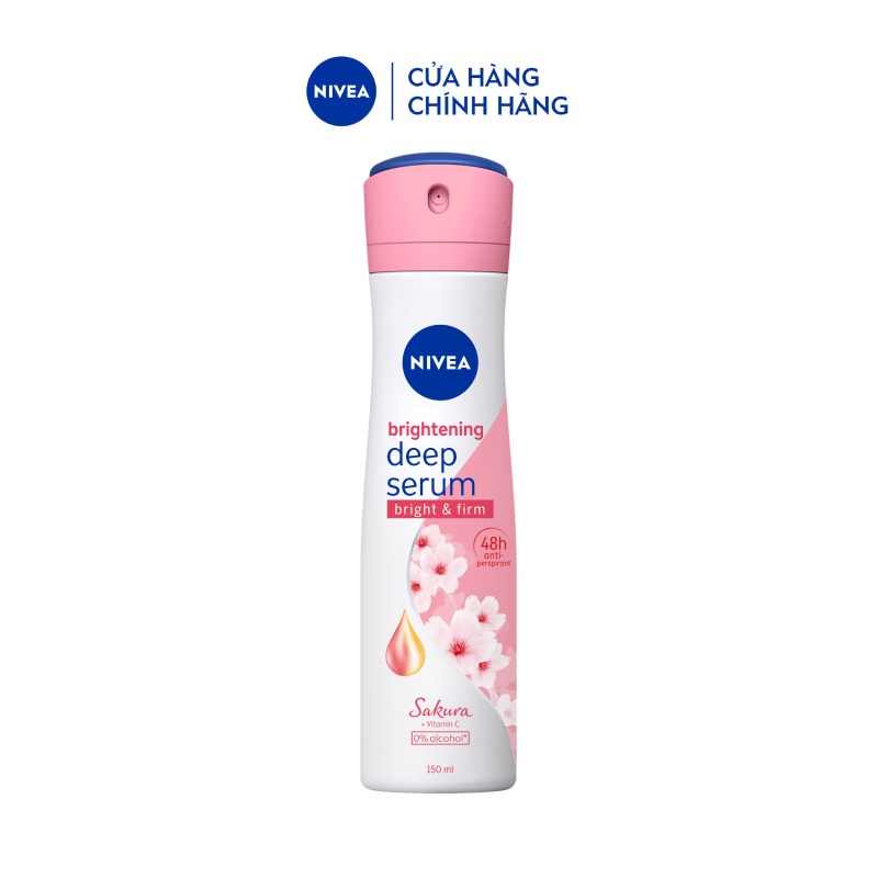 Xịt Ngăn Mùi Nivea Serum Trắng Mịn Hương Hoa Sakura 85308