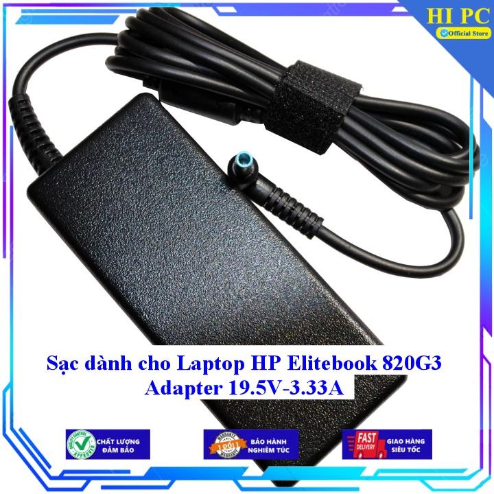 Sạc dành cho Laptop HP Elitebook 820G3 Adapter 19.5V-3.33A - Kèm Dây nguồn - Hàng Nhập Khẩu