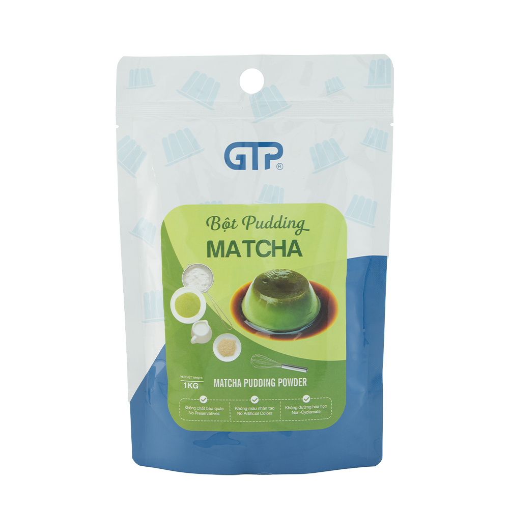 Bột Pudding Gtp (1kg) hương trứng/ sô cô la/ khoai môn/ dâu/ dưa lưới/ matcha