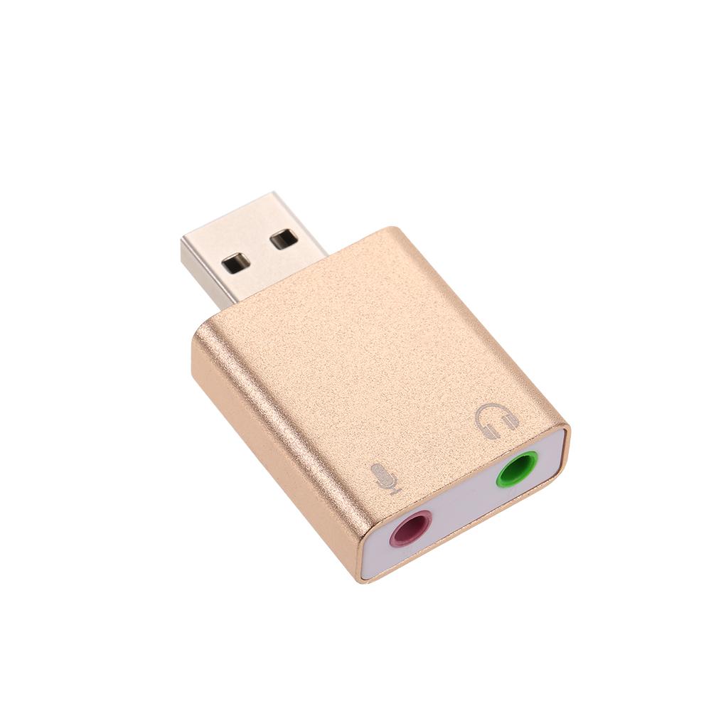 Aluminum alloy USB External Stereo Sound Adapter USB Audio Sound Card Virtual 7.1 Microphone Converter with 3.5mm Jack