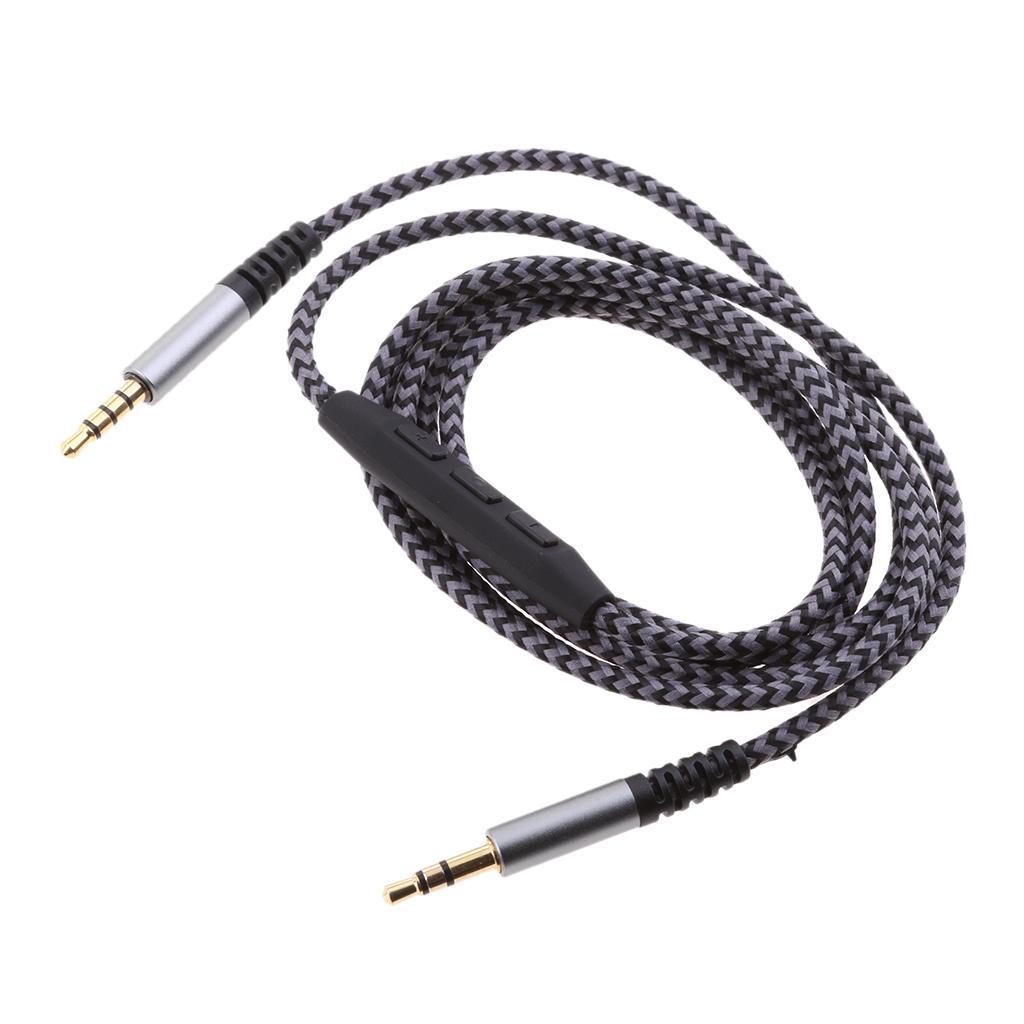 2PCS 3.5mm AUX Cable Male to Male w/ Mic Volume Control for Phone PC Headset