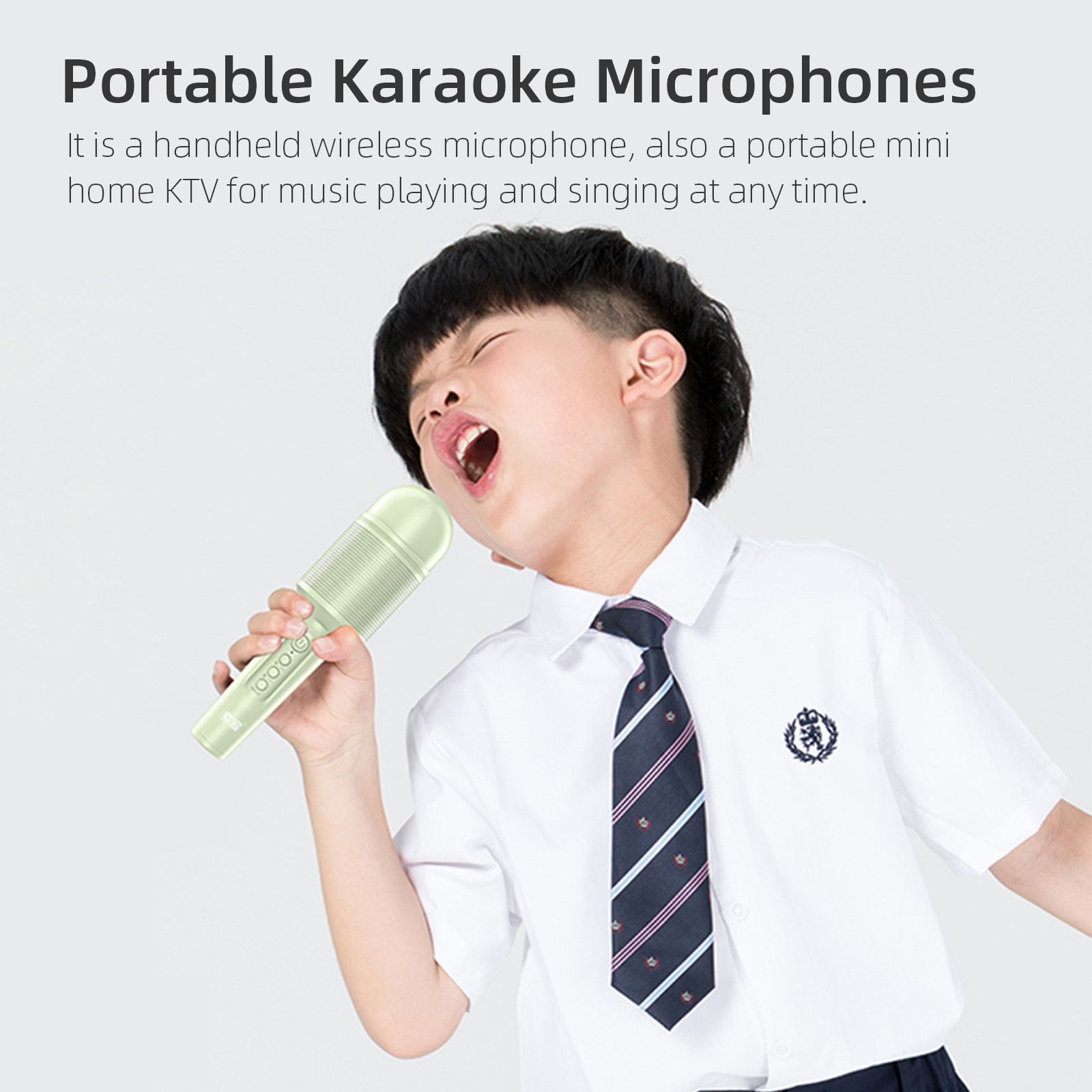 Micrô Karaoke Không Dây Soaiy MC8 Loa Bluetooth 2 Trong 1 Cho Mát KTV Di Động