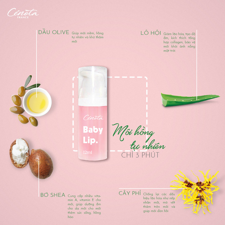 Gel tẩy da chết môi Cenota Baby Lip 12ml .