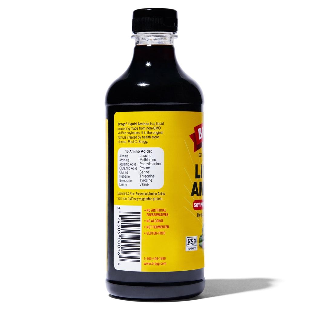 NƯỚC TƯƠNG (XÌ DẦU) ĐẠM ĐẬU NÀNH - KHÔNG LÊN MEN Bragg Liquid Aminos, Soy Sauce Substitute, Non-GMO, 473ml (16oz)