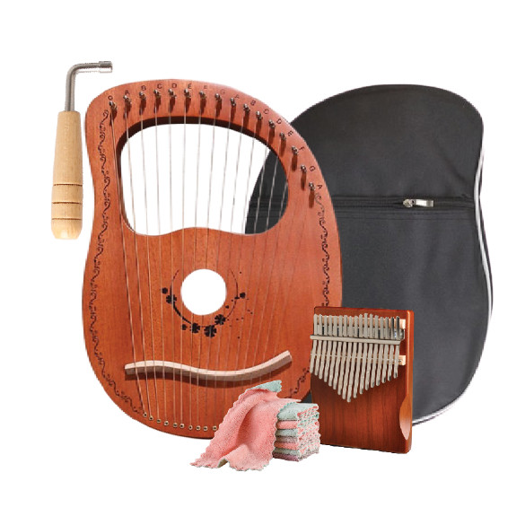 Đàn Lyre 16 dây đàn hạc Lyre Harp IME-ML005 Lá phong Màu Đầy đủ phụ kiện LOẠI 16 DÂY tặng đàn kalimba 17 phím gỗ nguyên khối Mahagony PJLIM72