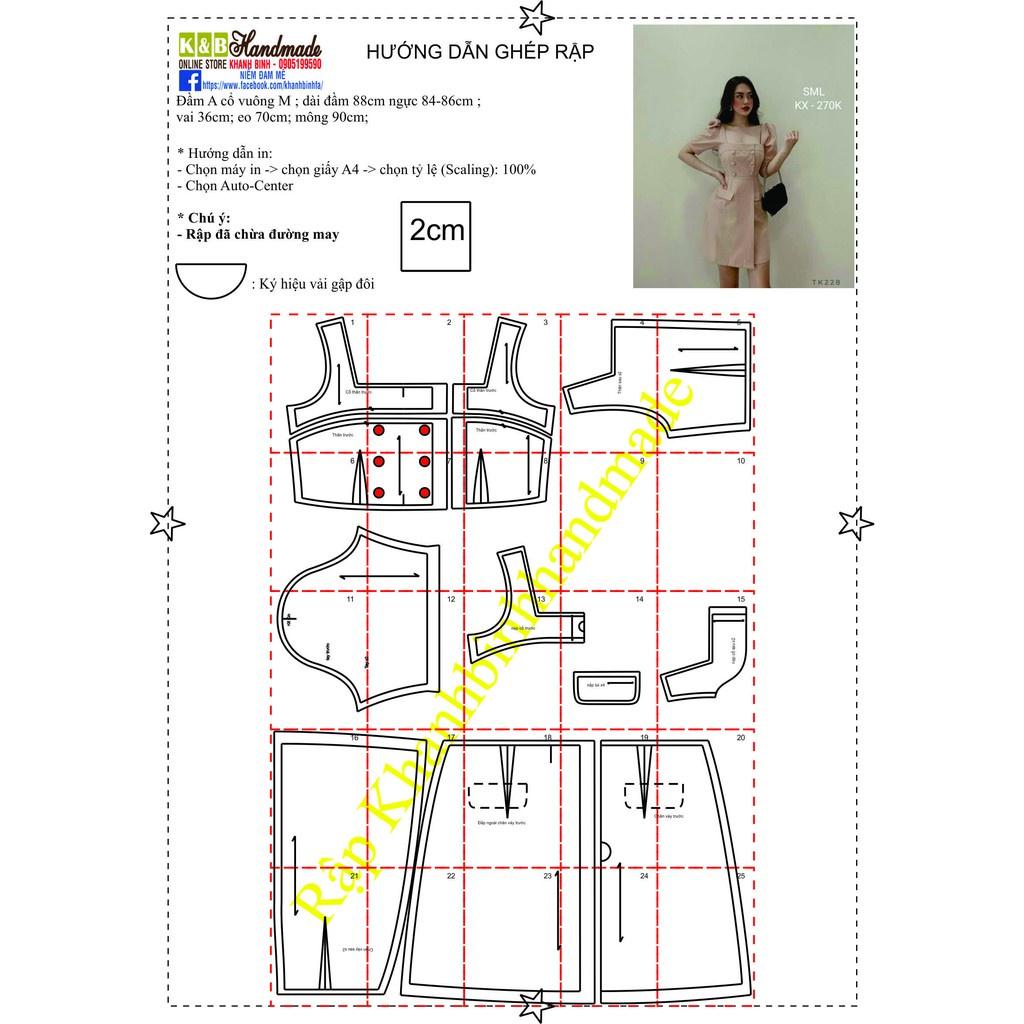 Rập giấy mã 1233 đầm dáng A (BẢN VẼ)